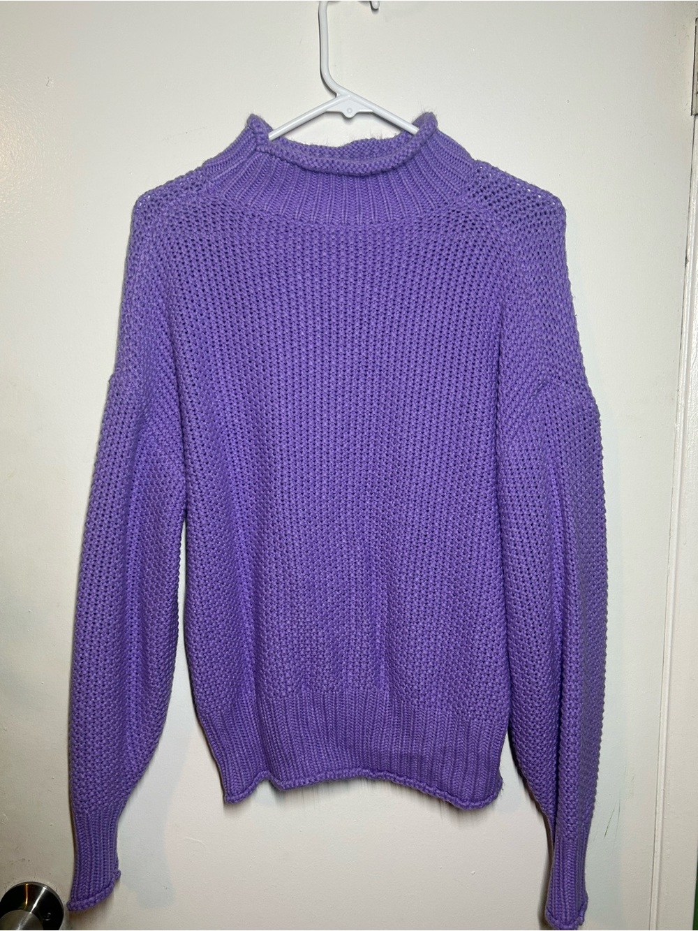 Purple Women's Mock Neck Knit Sweater